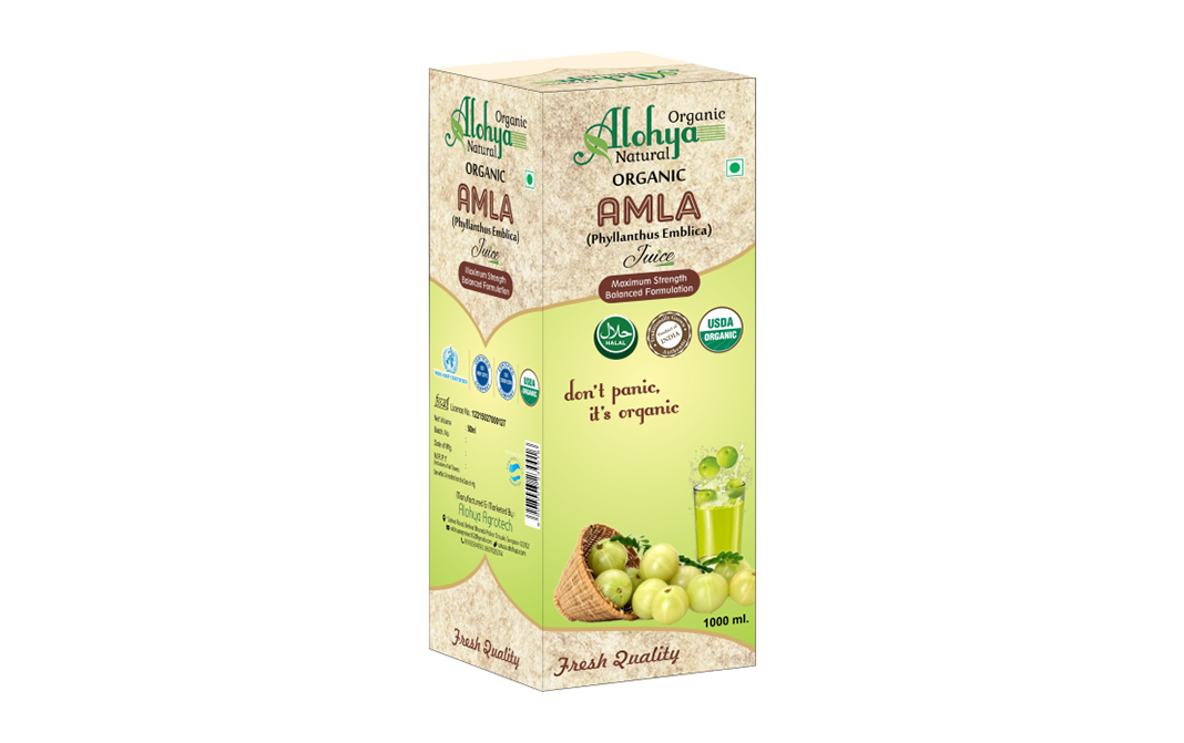 Organic Alohya Natural Organic Amla Juice    Pack  1000 millilitre